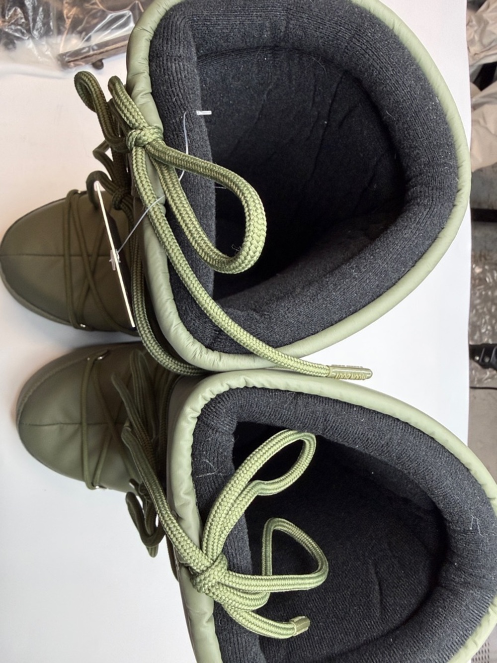 Moon Boot Icon Rubber Khaki Boots - Lace Up Boots- EU 35/38 - Picture 10 of 11